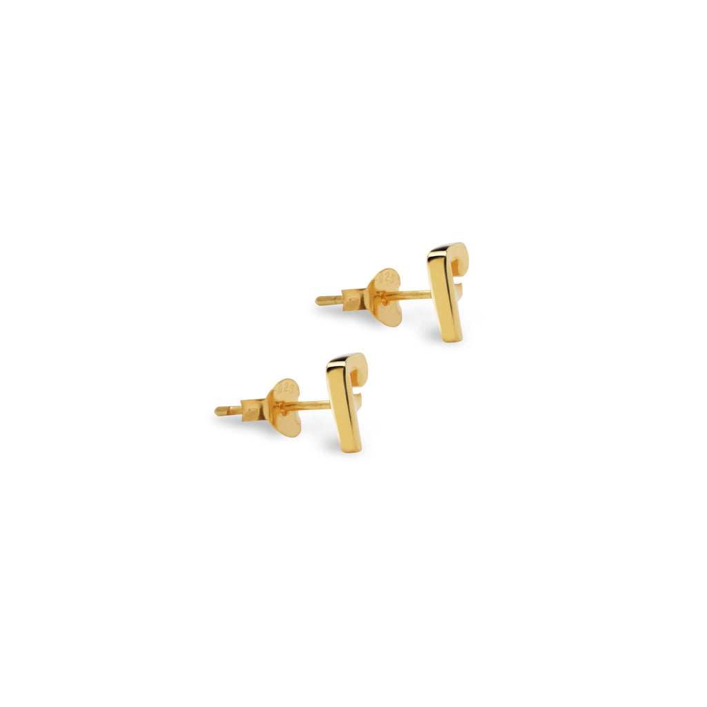 Alphabet Gold Plated Silver Earrings