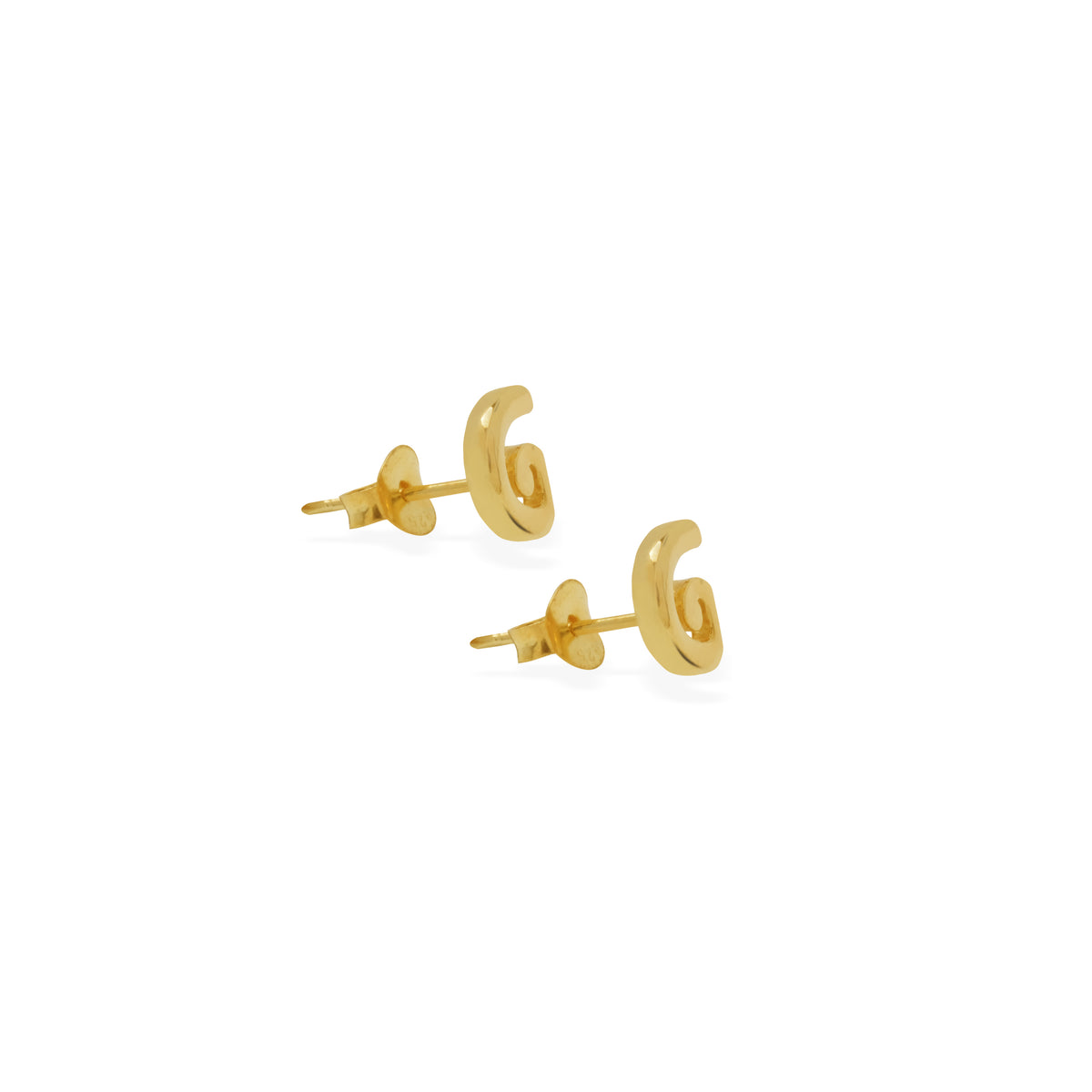Anting Perak 925 Koleksi Alphabet Gold Plated