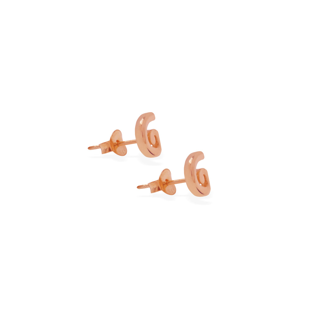 Anting Perak Alphabet Rose Gold Plated