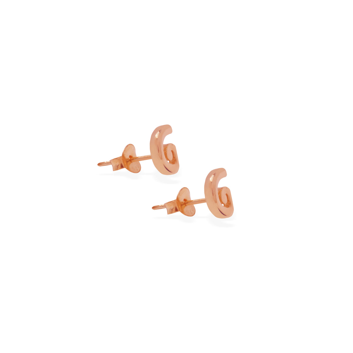 Anting Perak Alphabet Rose Gold Plated