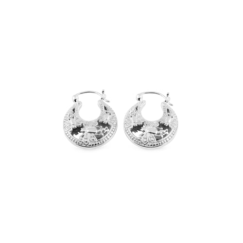 Sterling Silver 925 Dragonfly Collection Hoop Earrings
