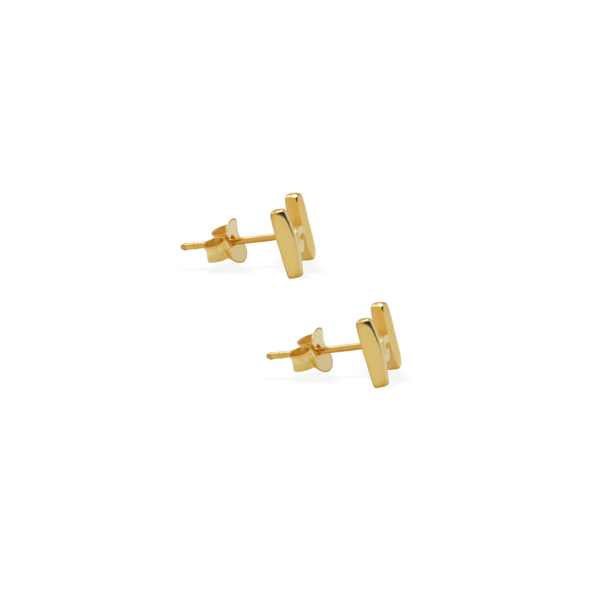 Anting Perak 925 Koleksi Alphabet Gold Plated