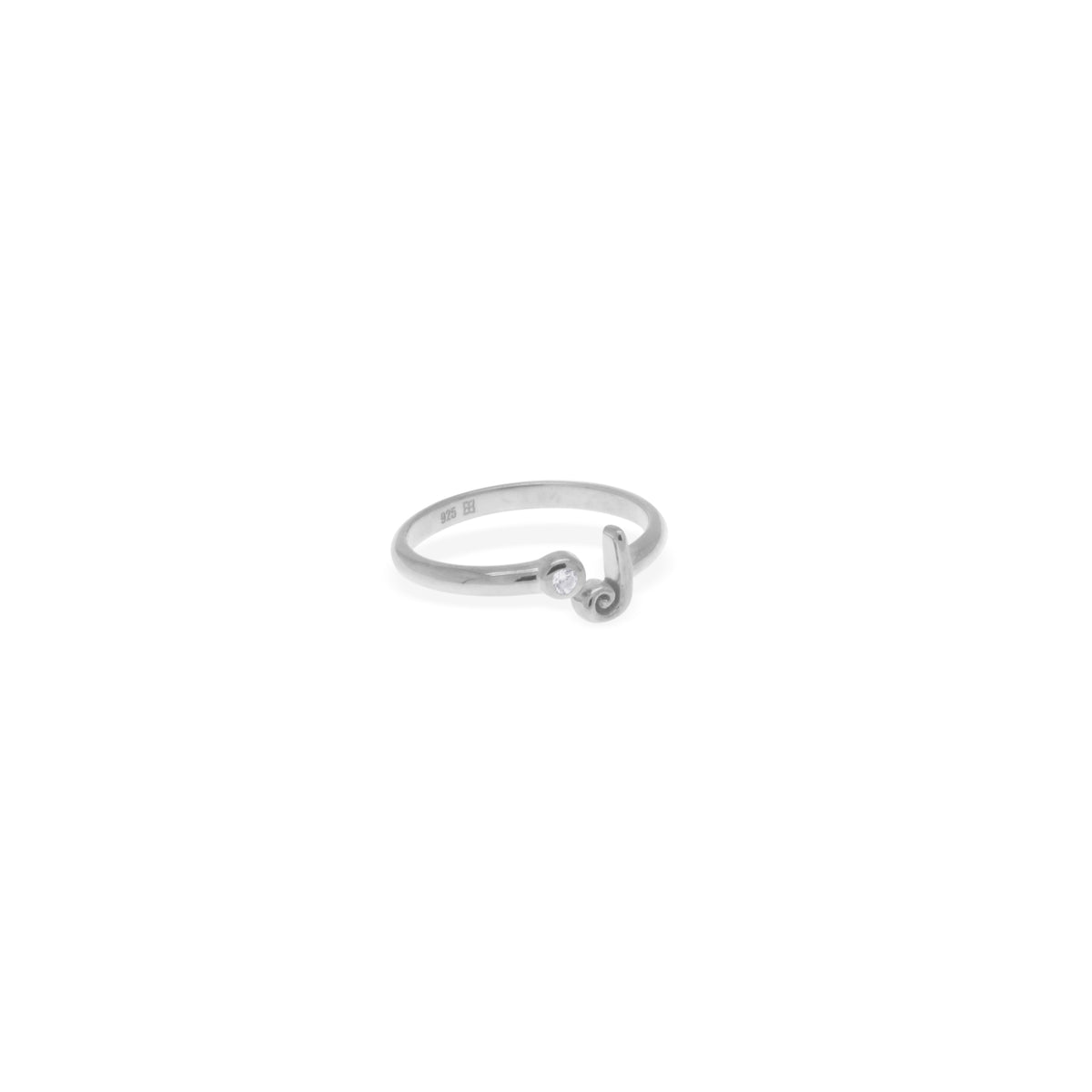Alphabet Silver Ring