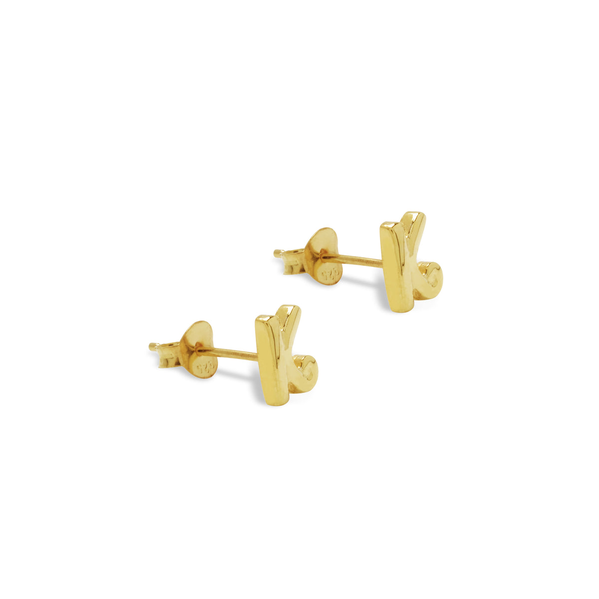 Anting Perak 925 Koleksi Alphabet Gold Plated