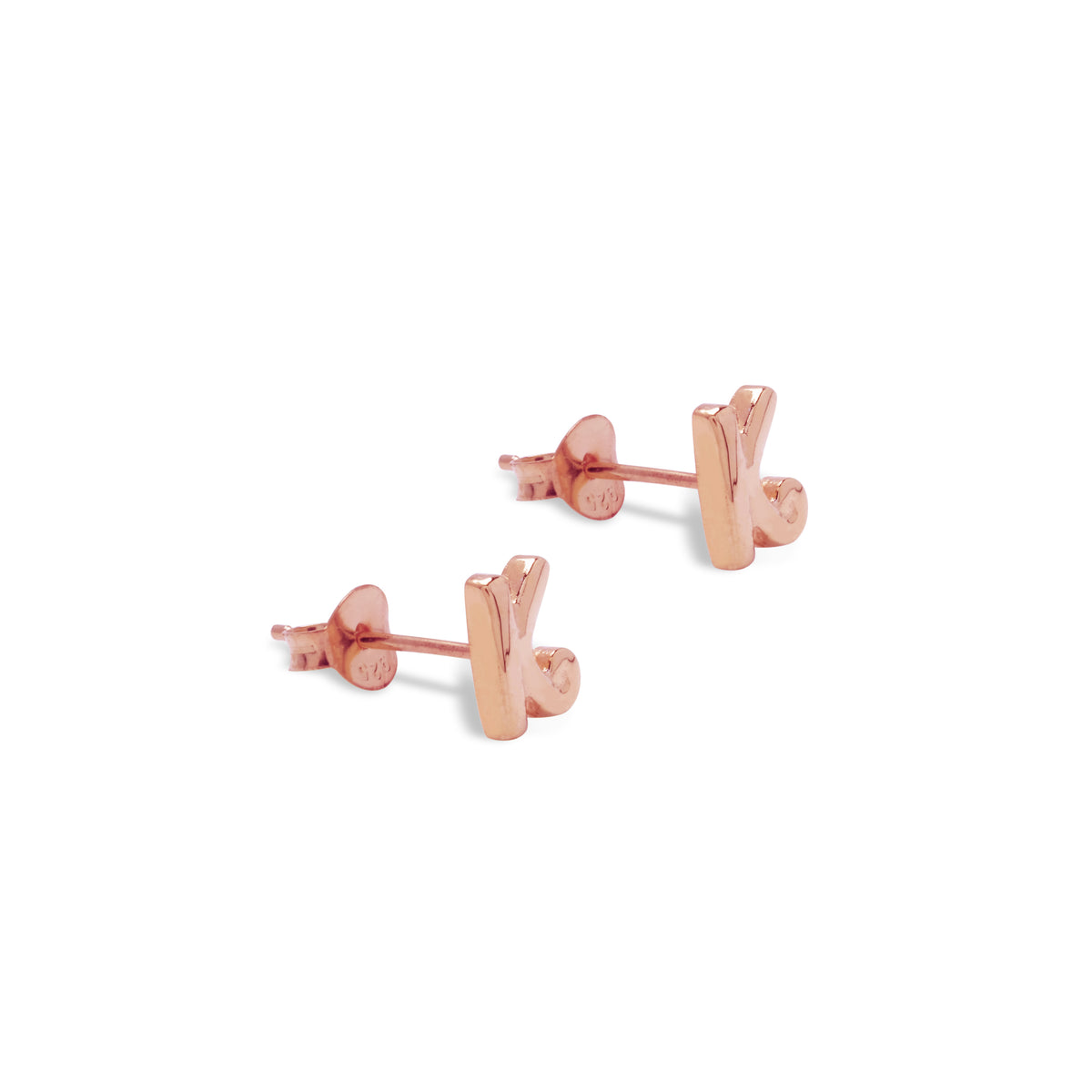 Anting Perak Alphabet Rose Gold Plated
