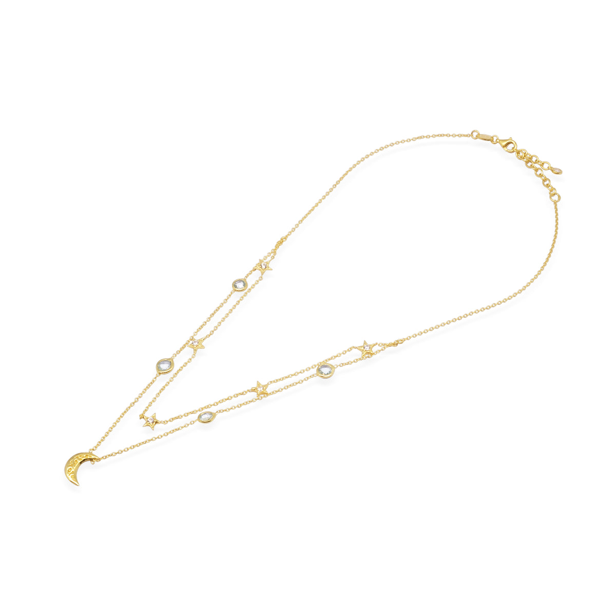 Kalung Perak Koleksi Celestial Bulan Bintang Sterling Silver 925