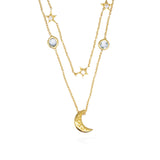 Kalung Perak 925 Koleksi Celestial Bulan Bintang