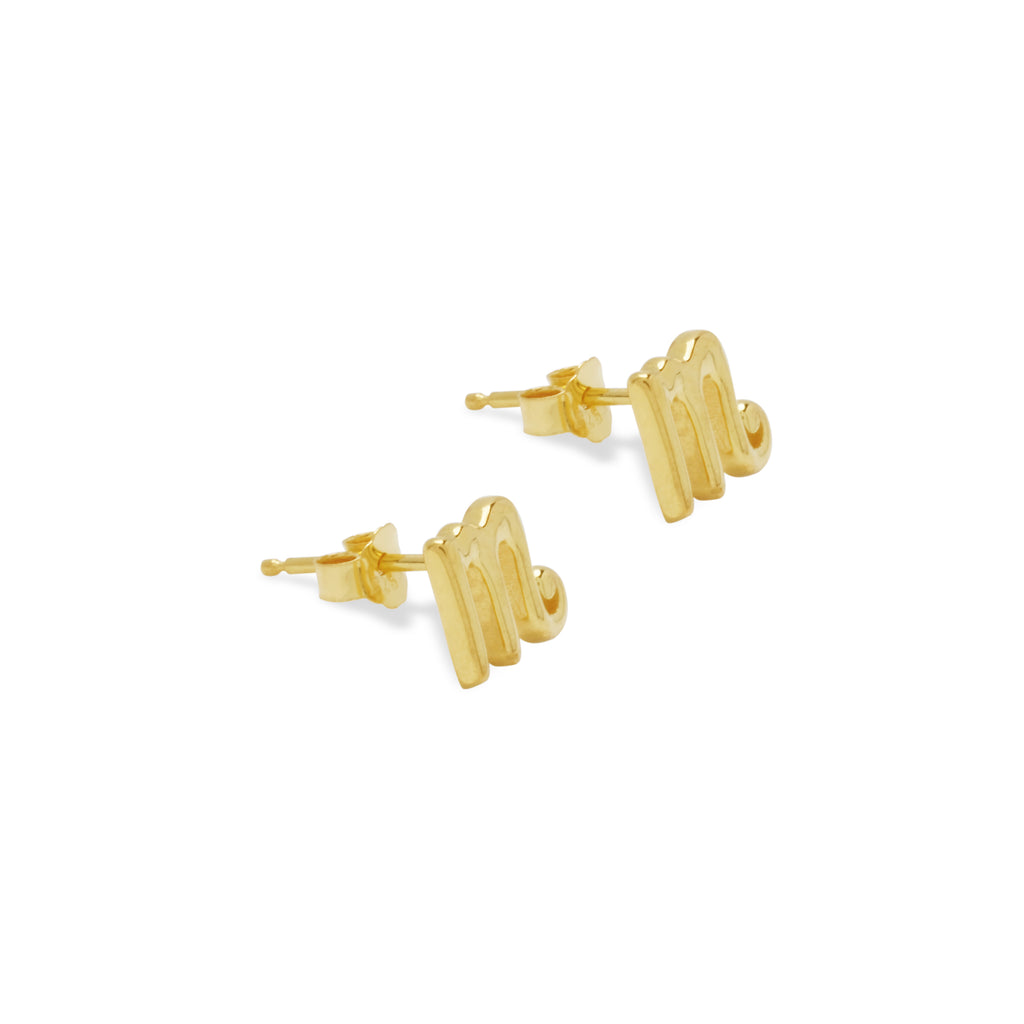 Alphabet Gold Plated Silver Earrings