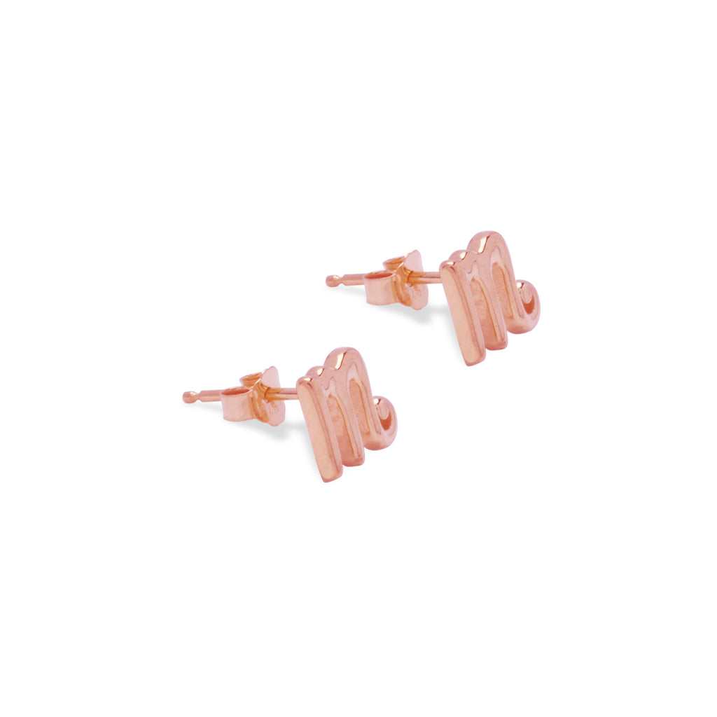 Anting Perak Alphabet Rose Gold Plated