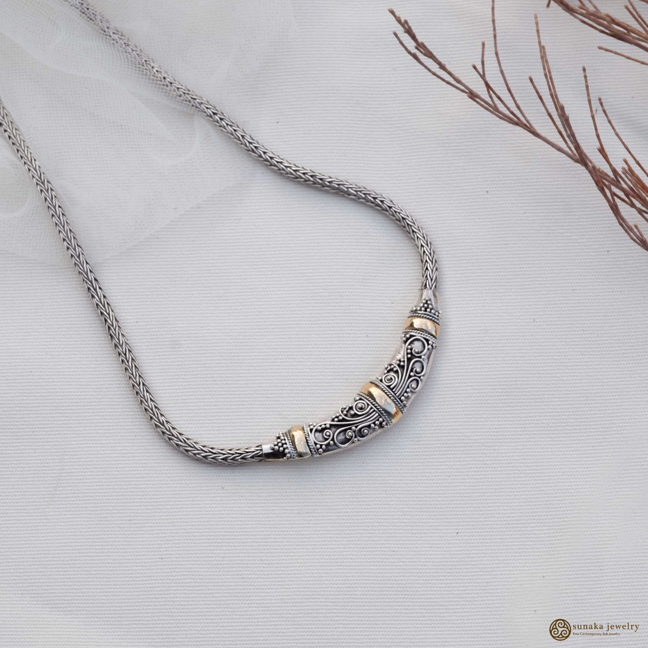 Kalung Perak 925 Koleksi Emas Perak Braided Chain Necklace/N.065B