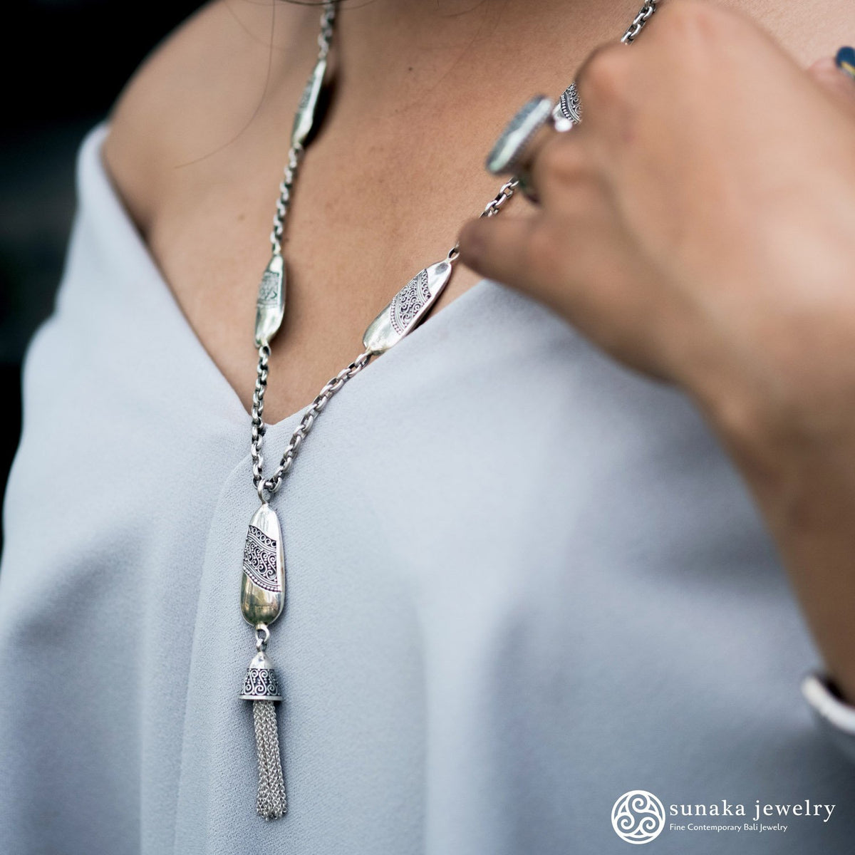 925 Silver Necklace Indonesian Batik Collection
