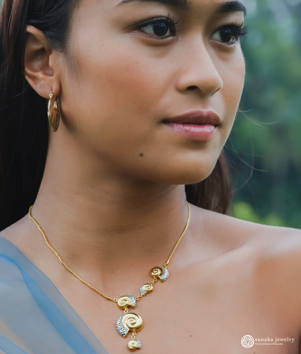 Kalung Perak 925  Koleksi Keong Emas