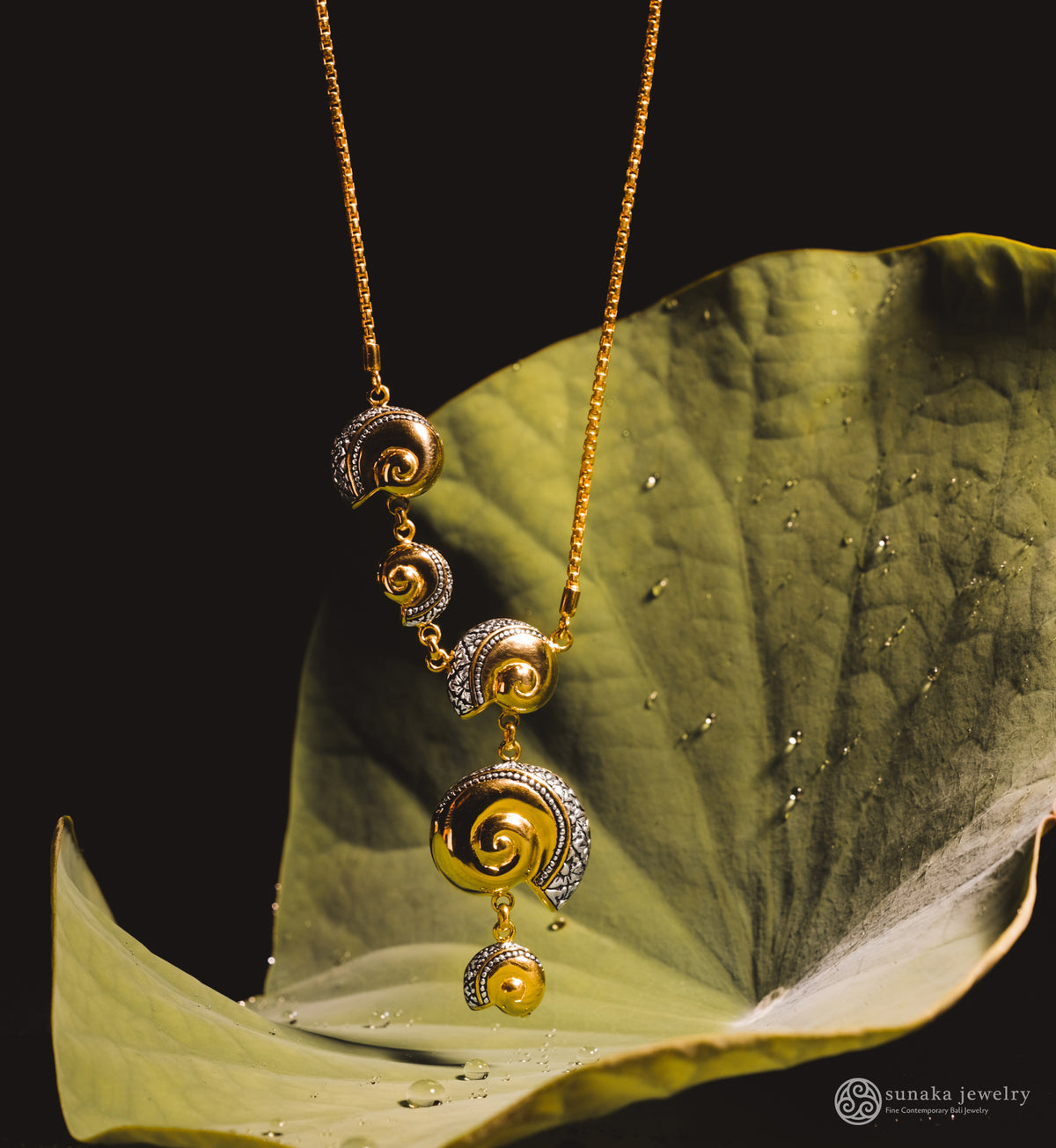 Kalung Perak 925  Koleksi Keong Emas
