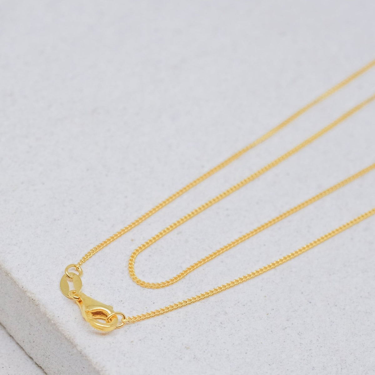 Gold Plated Silver Curb Chain Necklace
