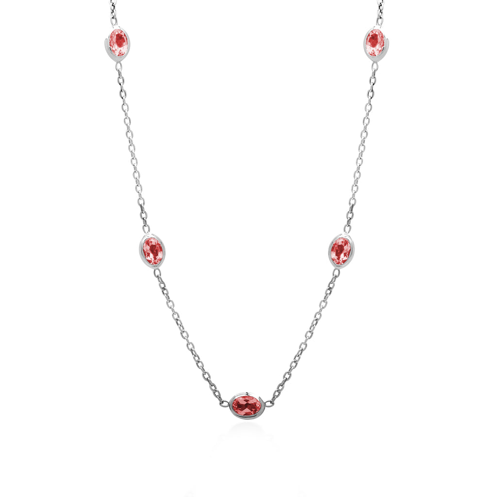 Ritchie Chain Silver Necklace with Gemstone 925 Sterling Silver