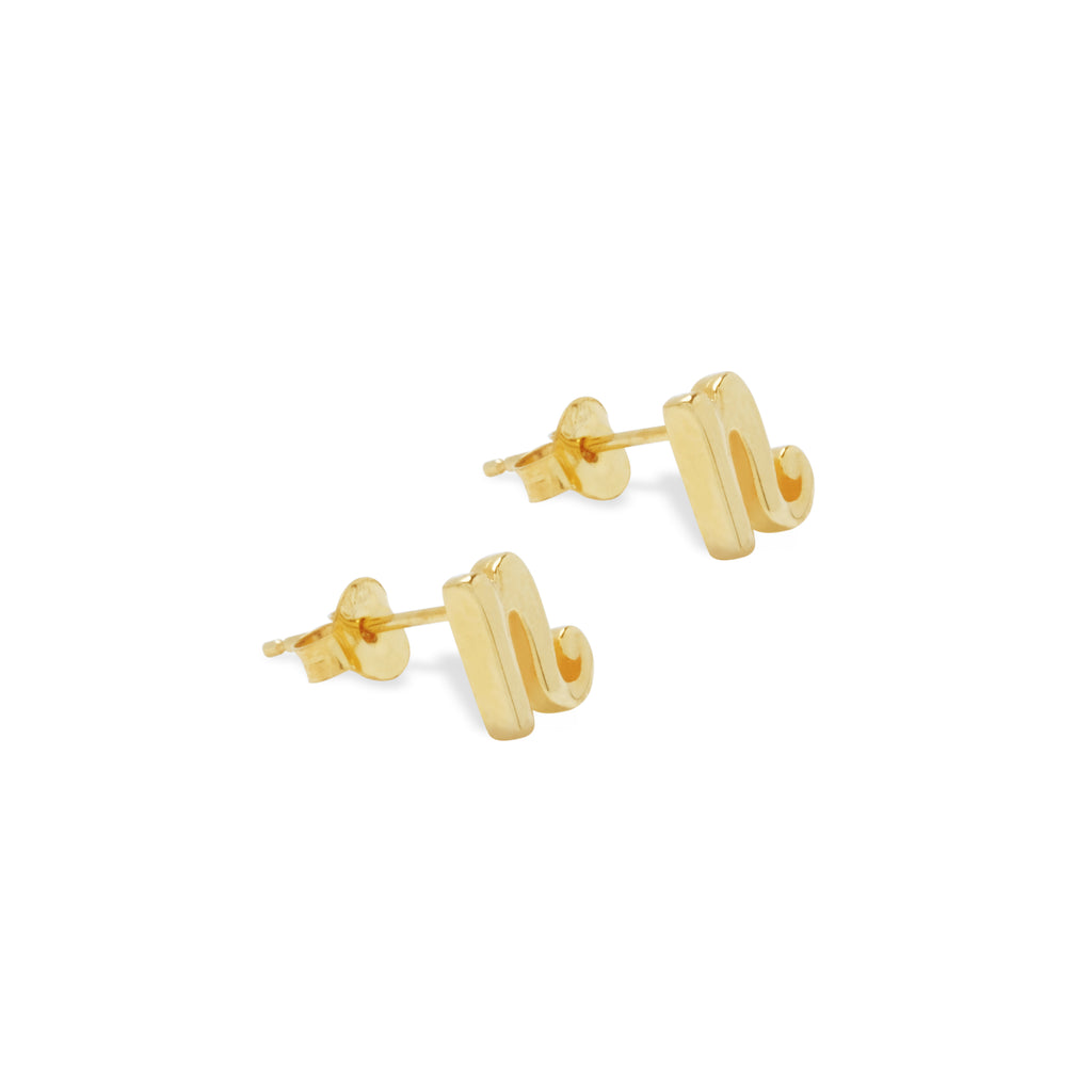 Alphabet Gold Plated Silver Earrings
