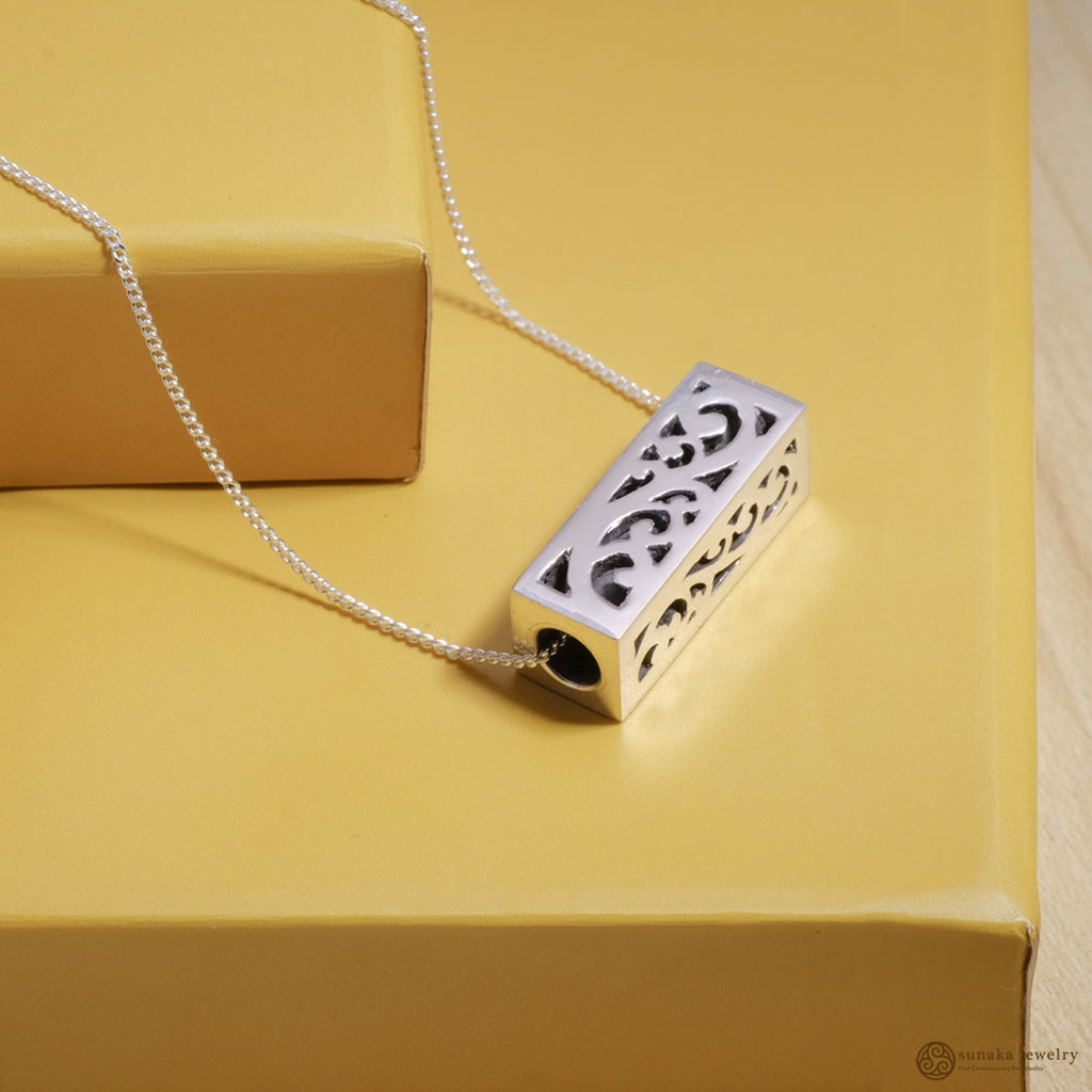 Silver 925 Cuboid Sawtooth Collection Pendant (Chain Not Included)