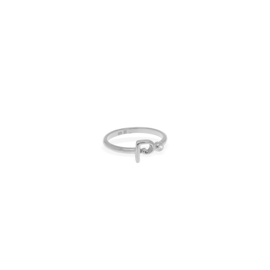 Alphabet Silver Ring