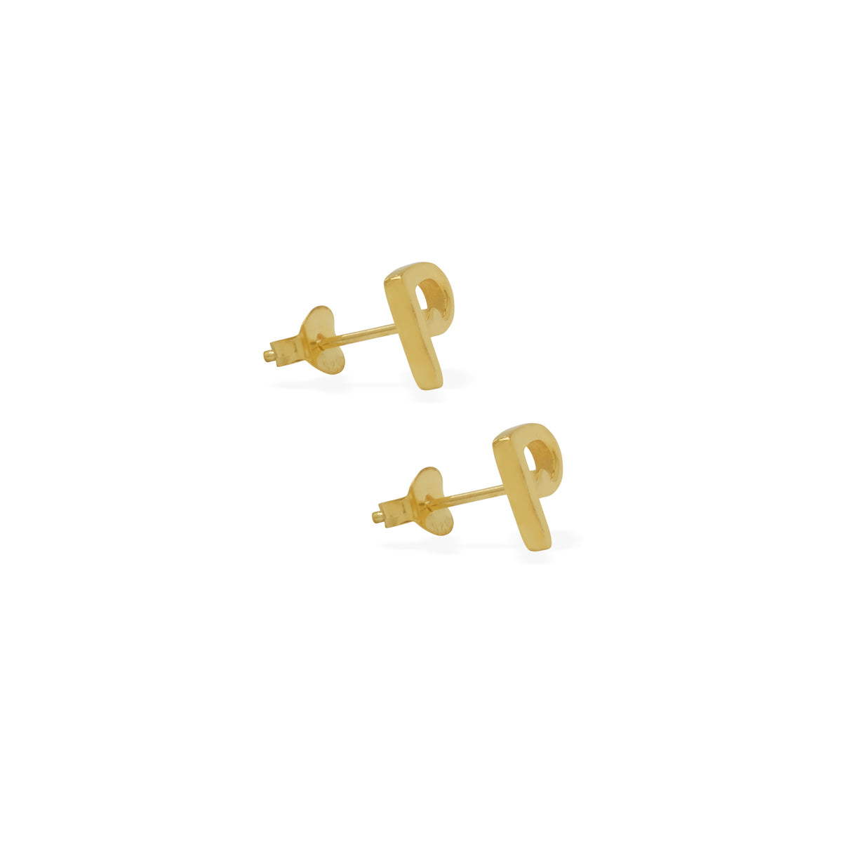 Anting Perak 925 Koleksi Alphabet Gold Plated
