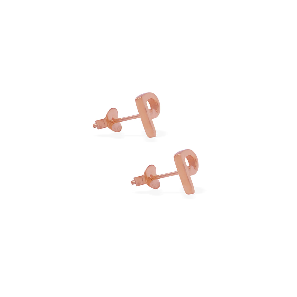 Anting Perak Alphabet Rose Gold Plated