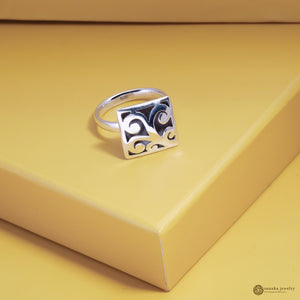 Cincin Perak 925 Koleksi Gergajian Cocktail Ring