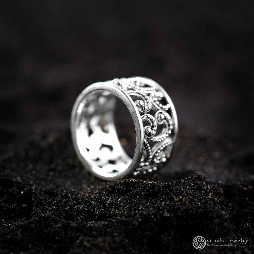 Large Band Ring 925 Silver Ombak Segara Sterling Silver Collection