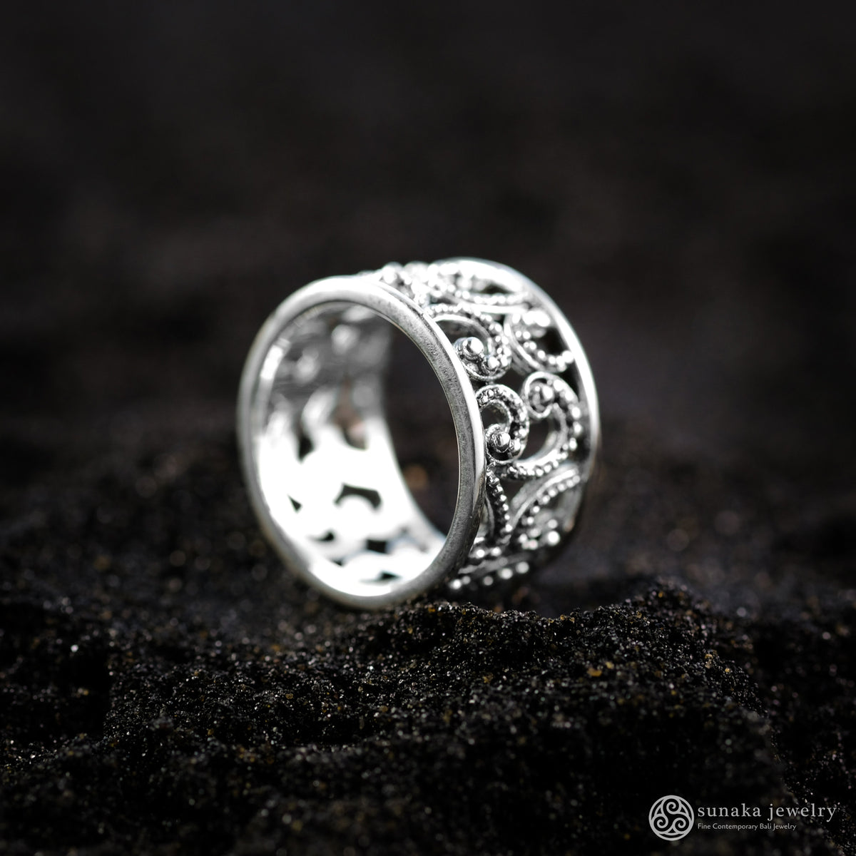 Large Band Ring 925 Silver Ombak Segara Sterling Silver Collection