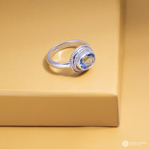 Cincin Perak 925 Koleksi  Jawan Keliling with Gemstone Cocktail Ring