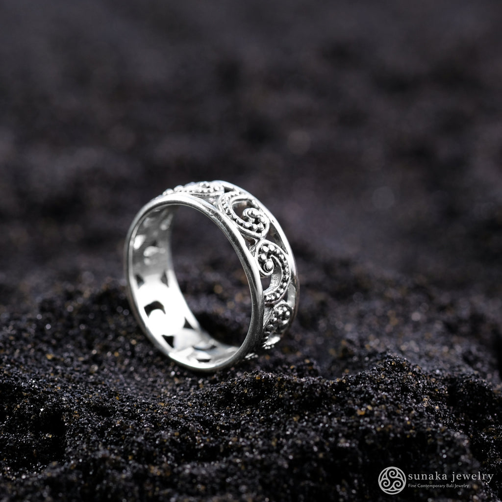 Small Band Ring 925 Silver Ombak Segara Collection Sterling Silver