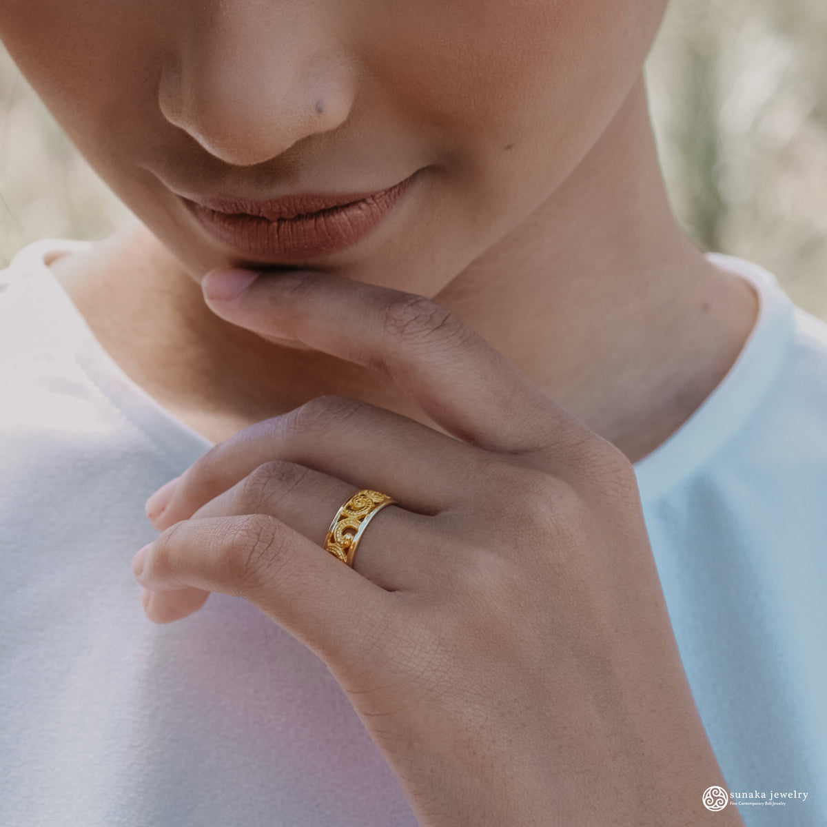 Small Band Ring 925 Silver Ombak Segara Collection Sterling Silver