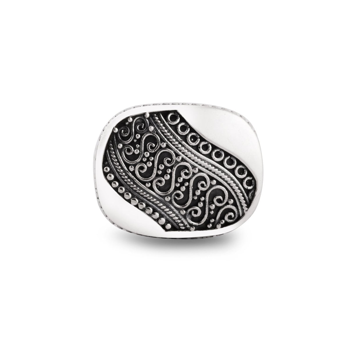 Indonesian Batik Collection Cocktail Ring Sterling Silver 925