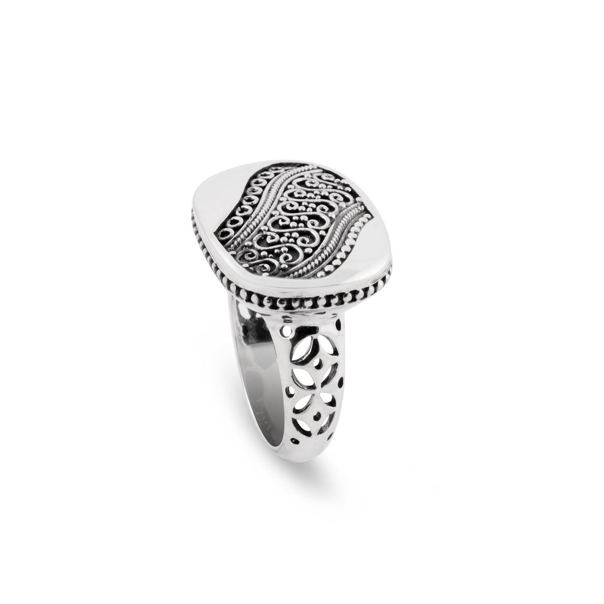 Indonesian Batik Collection Cocktail Ring Sterling Silver 925