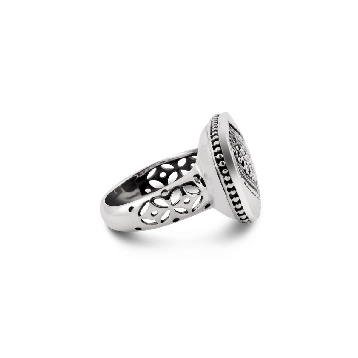 Indonesian Batik Collection Cocktail Ring Sterling Silver 925