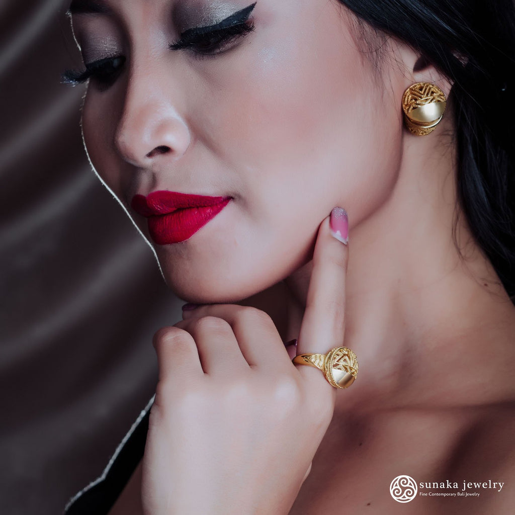 925 Sterling Silver Songket Collection Signet Ring