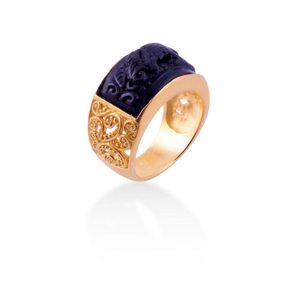 Cincin Model Band Ring Koleksi Gajah Gold Plated