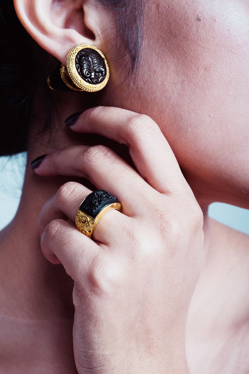 Cincin Model Band Ring Koleksi Gajah Gold Plated