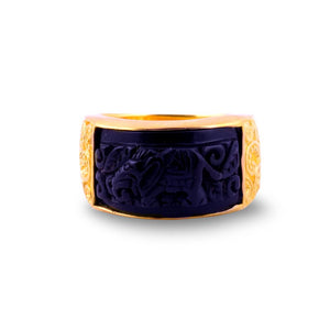 Cincin Model Band Ring Koleksi Gajah Gold Plated