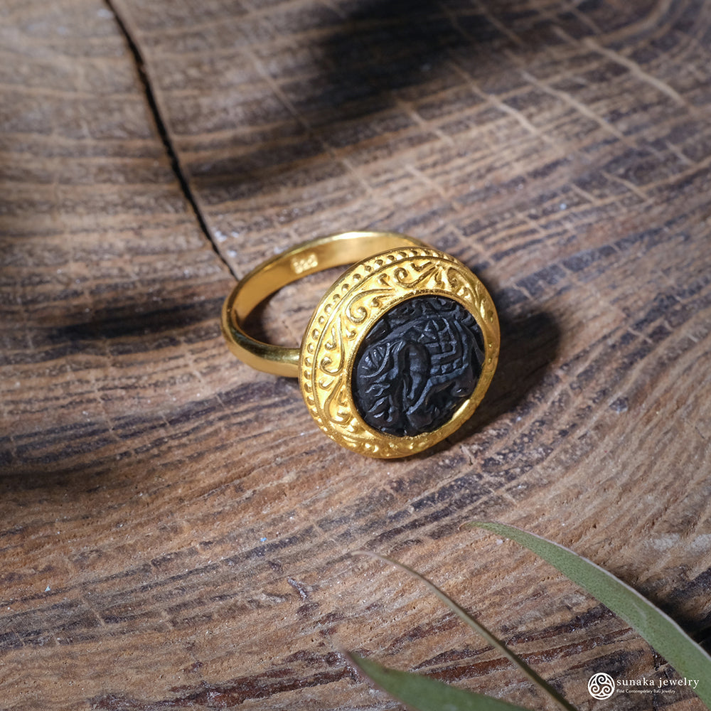 Cincin Gajah Collection Gold Plated Mini Cocktail Ring