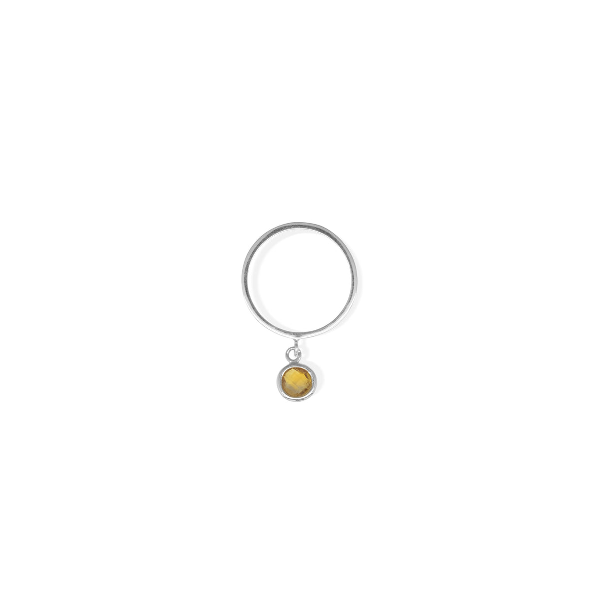 Cincin Perak 925 Koleksi Birthstone Round Bar Custom Grafir