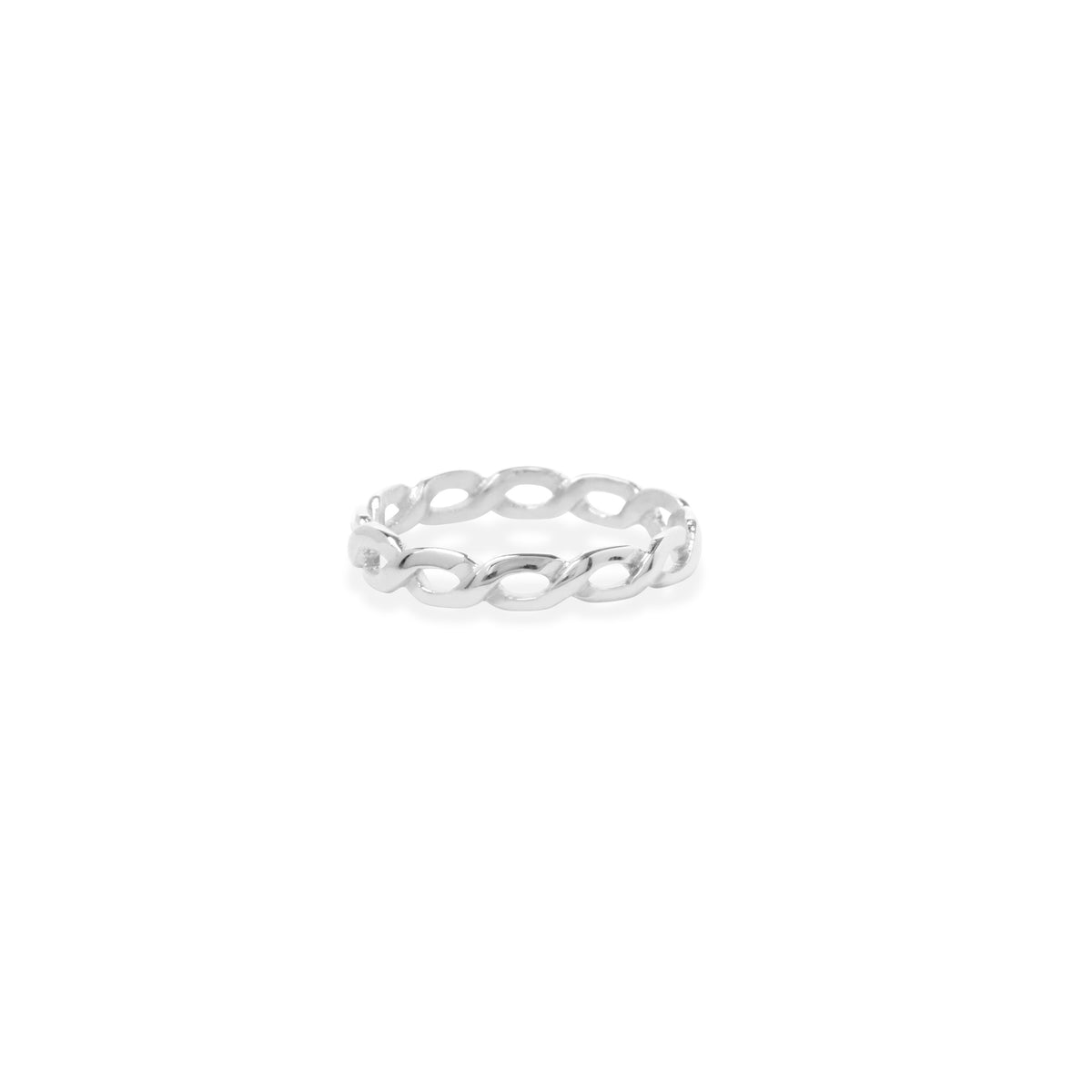 Small Silver Woven Band Ring 925 Sterling Silver