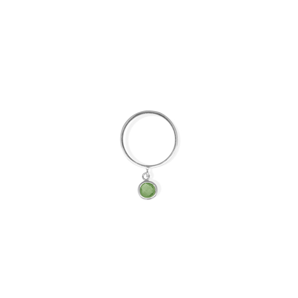 Cincin Perak 925 Koleksi Birthstone Round Bar Custom Grafir