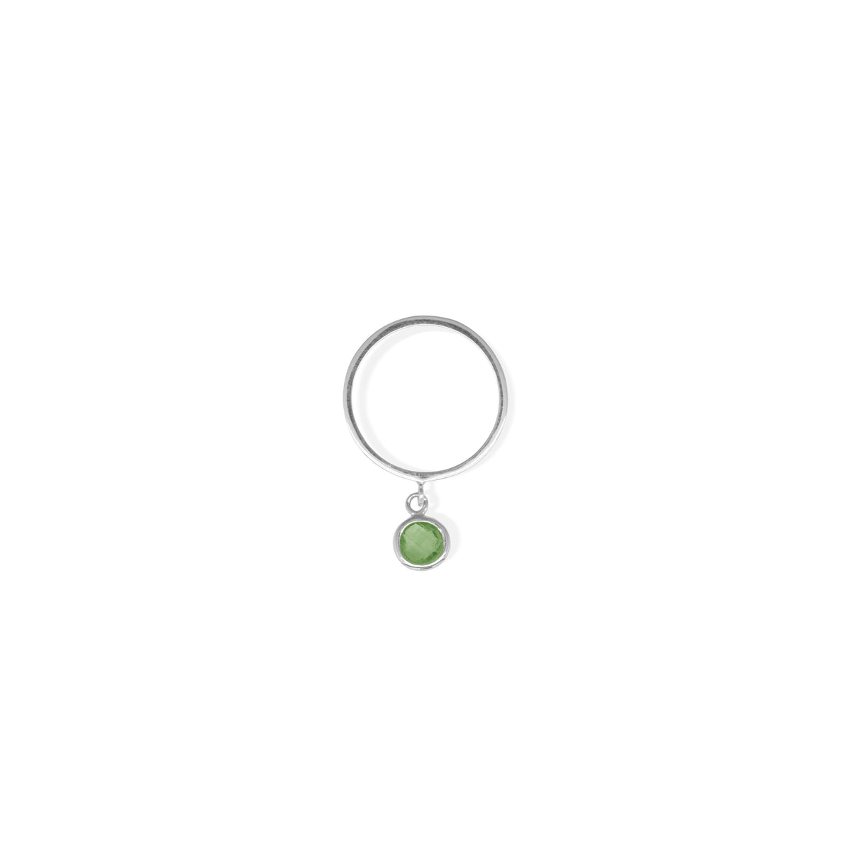 Cincin Perak 925 Koleksi Birthstone Round Bar Custom Grafir