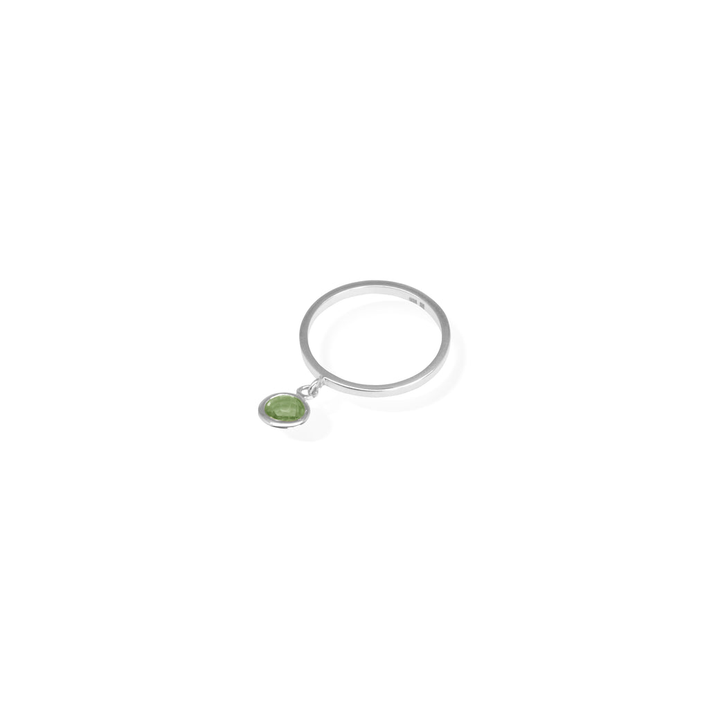 Cincin Perak 925 Koleksi Birthstone Round Bar Custom Grafir