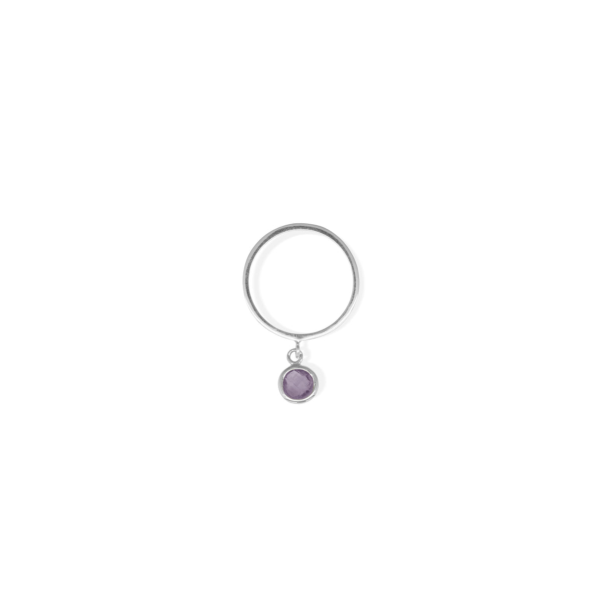Cincin Perak 925 Koleksi Birthstone Round Bar Custom Grafir