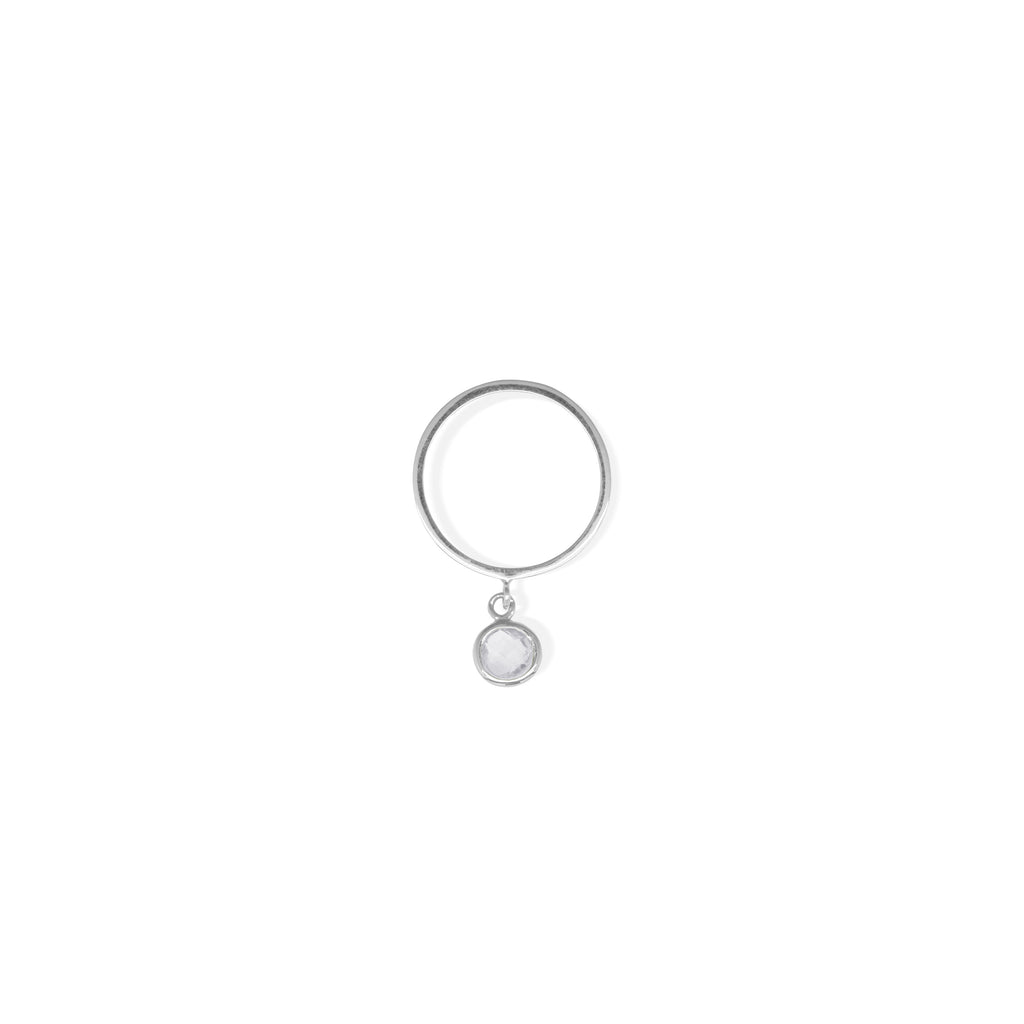 Cincin Perak 925 Koleksi Birthstone Round Bar Custom Grafir