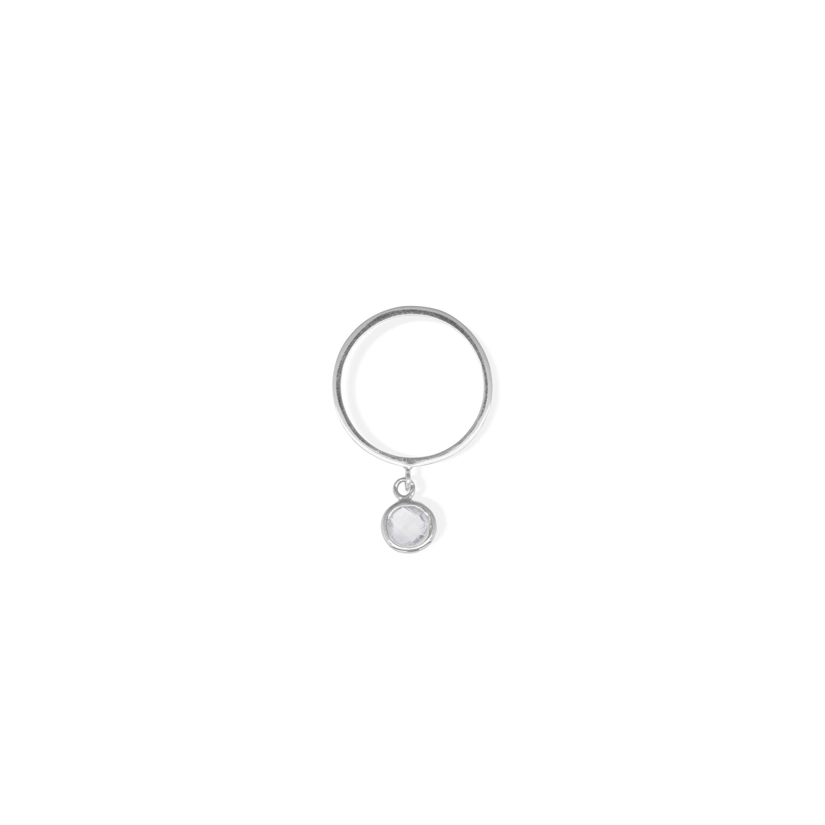 Cincin Perak 925 Koleksi Birthstone Round Bar Custom Grafir