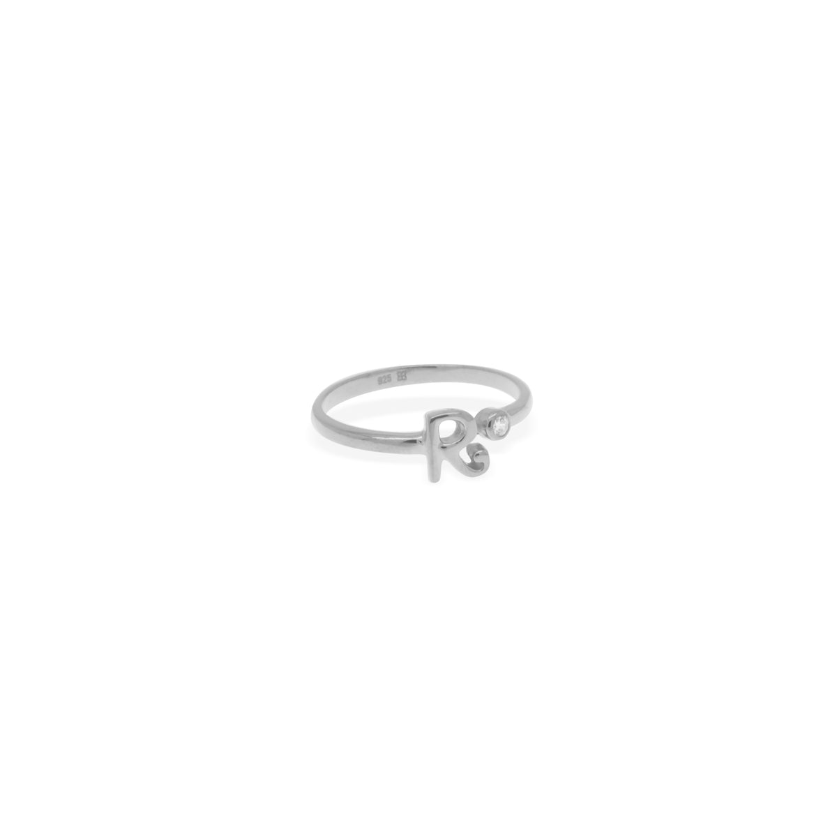 Alphabet Silver Ring