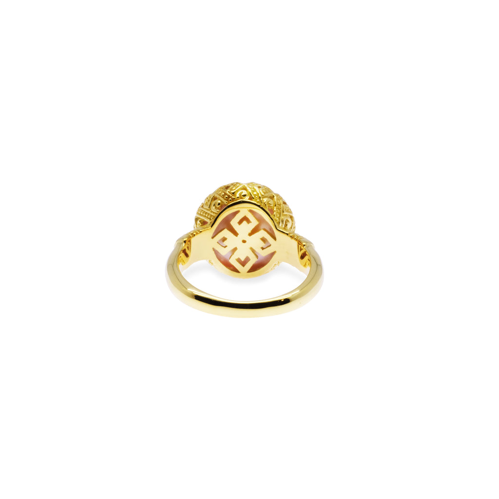 Mandalika Pearl Collection Sterling Silver 925 Gold Plated Ring