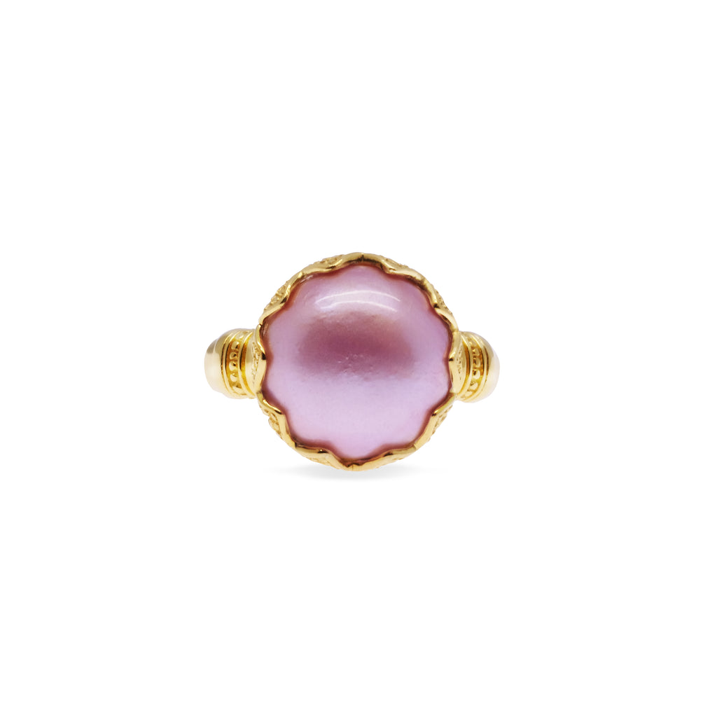 Mandalika Pearl Collection Sterling Silver 925 Gold Plated Ring