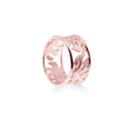 925 Sterling Silver Monstera Rose Gold Plated Band Ring